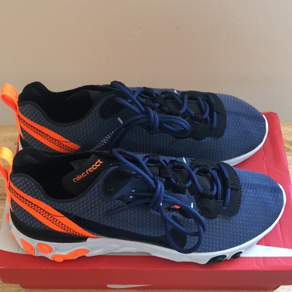 💙🧡NIKE REACT ELEMENT 55 SE SNEAKERS🧡💙 - Picture 2 of 7